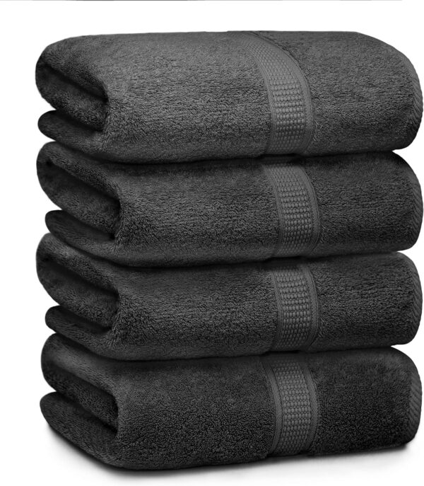 Ariv Towels 4-Piece Large Premium Bath Towels Set - Suitable for Sensitive Skin & Daily Use - Soft, Quick Drying & Highly Absorbent Towels for Bathroom, Gym, Hotel & Spa - 30" X 52"-Grey - Image 2