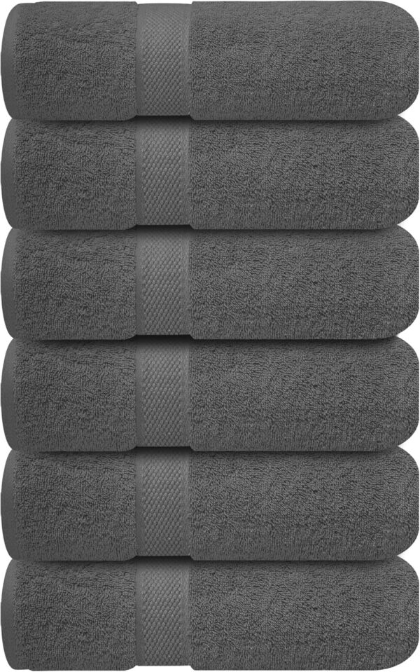 Infinitee Xclusives Premium Hand Towels - 100% Cotton - Highly Absorbent Shadow Grey Hand Towels for Bathroom | 16x28 Inch | Pack of 6 (Shadow Grey, Hand Towels)