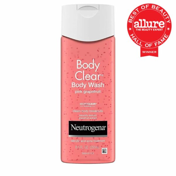 Neutrogena Body Clear Acne Treatment Body Wash with Salicylic Acid Acne Medicine, Pink Grapefruit Body Acne Cleanser to Prevent Breakouts on Back, Chest & Shoulders, 3 x 8.5 fl. oz - Image 2