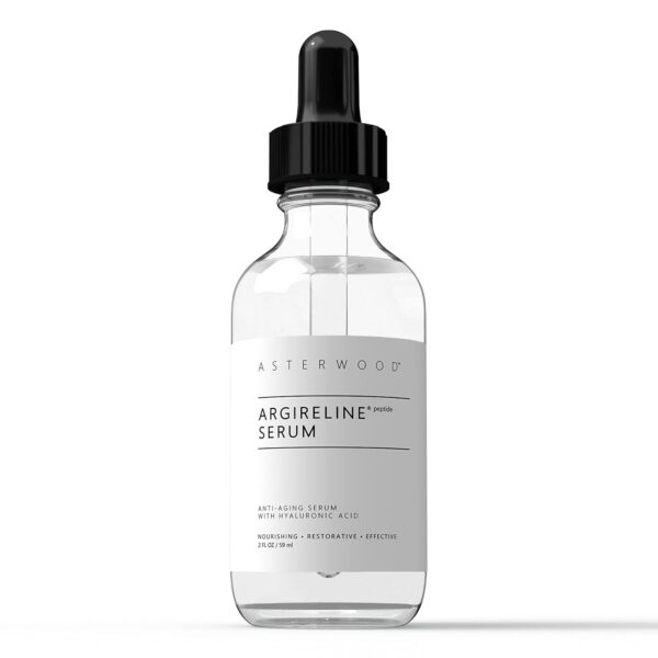 Asterwood Argireline Peptide with Hyaluronic Acid Serum Face Care, Anti Wrinkle Face Serum, Dark Spot Remover & Face Brightening Serum, Facial Skin Care Products, 2 oz Glass Bottle