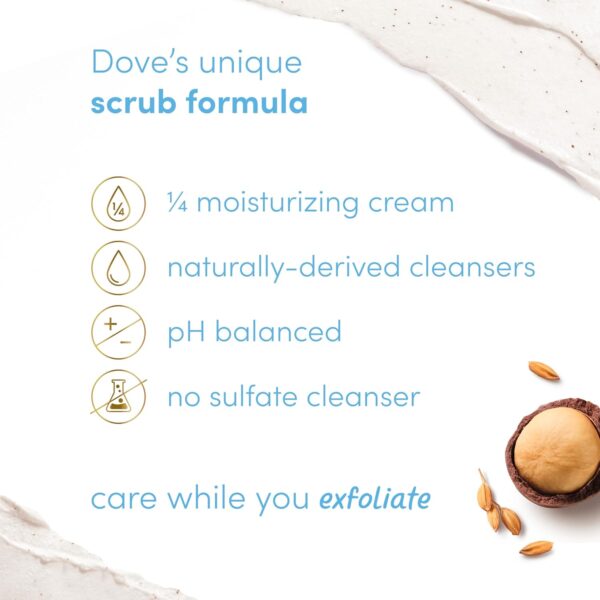 Dove Scrub Macadamia & Rice Milk Reveals Visibly Smoother Skin Body Scrub That Nourishes Skin 10.5 oz - Image 9