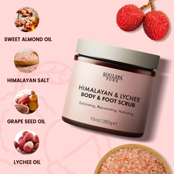 Himalayan Foot & Body Scrub - Luxurious Himalayan Pink Salt Scrub & Mineral Rich Exfoliating Body Scrub for Refreshed and Radiant Skin - 10 oz - Image 2