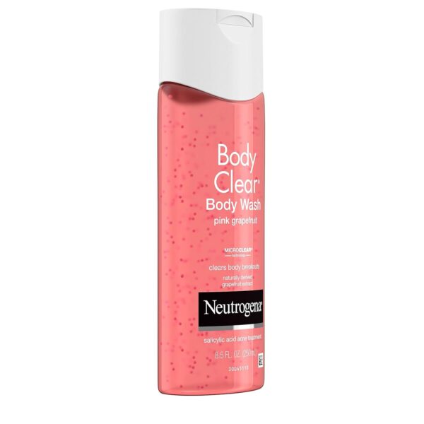 Neutrogena Body Clear Acne Treatment Body Wash with Salicylic Acid Acne Medicine, Pink Grapefruit Body Acne Cleanser to Prevent Breakouts on Back, Chest & Shoulders, 3 x 8.5 fl. oz - Image 13