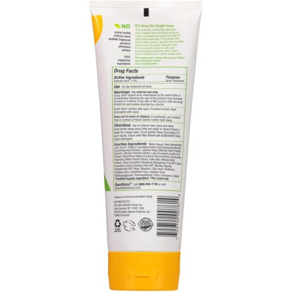 Alba Botanica Acnedote Maximum Strength Face & Body Scrub, 8 Oz - Image 2