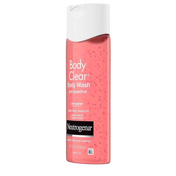 Neutrogena Body Clear Acne Treatment Body Wash with Salicylic Acid Acne Medicine, Pink Grapefruit Body Acne Cleanser to Prevent Breakouts on Back, Chest & Shoulders, 3 x 8.5 fl. oz - Image 10