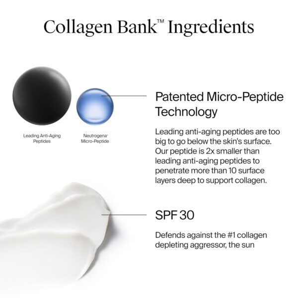 Neutrogena Collagen Bank Face Moisturizer with SPF 30 Sunscreen, Daily Anti-Aging Face & Neck Collagen Cream with Micro-Peptides & SPF to Support & Protect Skin’s Natural Collagen, 2 fl oz - Image 5