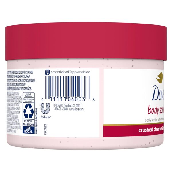 Dove Exfoliating Body Polish Crushed Cherries & Chia Milk Skin Care for Revitalized Skin Formulated with 1/4 Moisturizing Cream 10.5 oz - Image 4