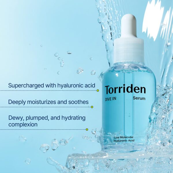 Torriden DIVE-IN Low-Molecular Hyaluronic Acid Serum, 1.69 fl oz | Deep hydration for dry skin type | Vegan, Clean, Cruelty-Free Korean Skin Care - Image 5