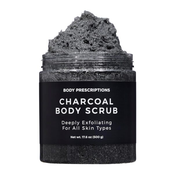 Body Prescription Deep Exfoliating Body Scrub - Cruelty-Free Formula for All Skin Types | 17.6 oz (500g) Each | Set of 1: Charcoal