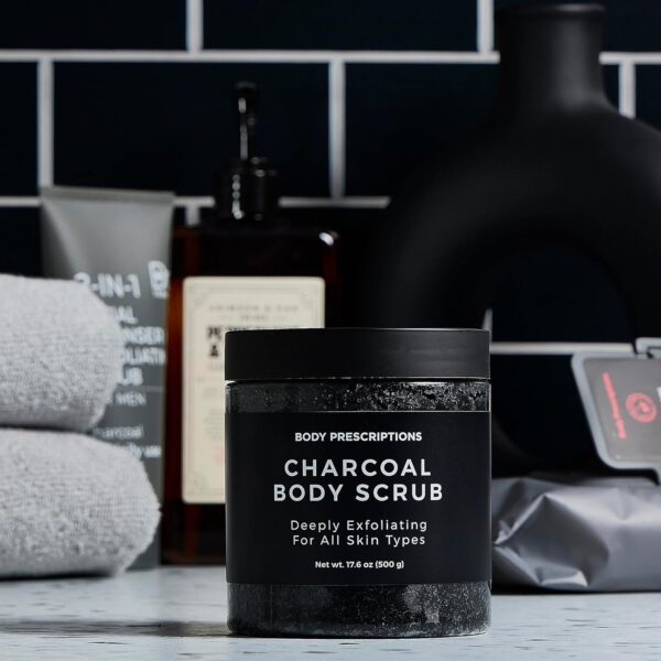 Body Prescription Deep Exfoliating Body Scrub - Cruelty-Free Formula for All Skin Types | 17.6 oz (500g) Each | Set of 1: Charcoal - Image 2