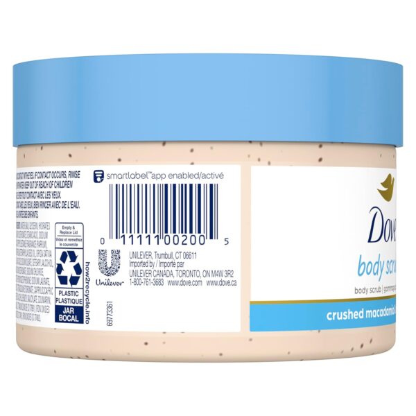 Dove Scrub Macadamia & Rice Milk Reveals Visibly Smoother Skin Body Scrub That Nourishes Skin 10.5 oz - Image 4