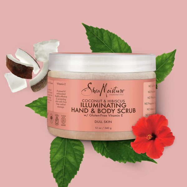 SheaMoisture Body Scrub for Dull Skin Illuminating Coconut and Hibiscus Cruelty-Free Skin Care 12 oz - Image 11