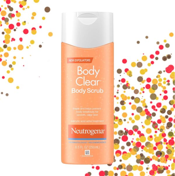 Neutrogena Body Clear Oil Free Acne Body Scrub with Salicylic Acid Acne Treatment Medicine, Exfoliating Salicylic Acid Body Wash to Treat Acne on Back, Chest, and Shoulders, 8.5 fl. oz - Image 4