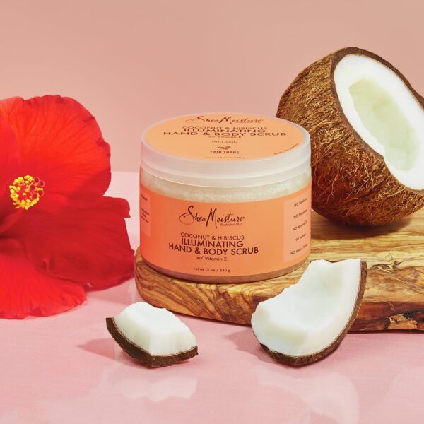 SheaMoisture Body Scrub for Dull Skin Illuminating Coconut and Hibiscus Cruelty-Free Skin Care 12 oz - Image 10