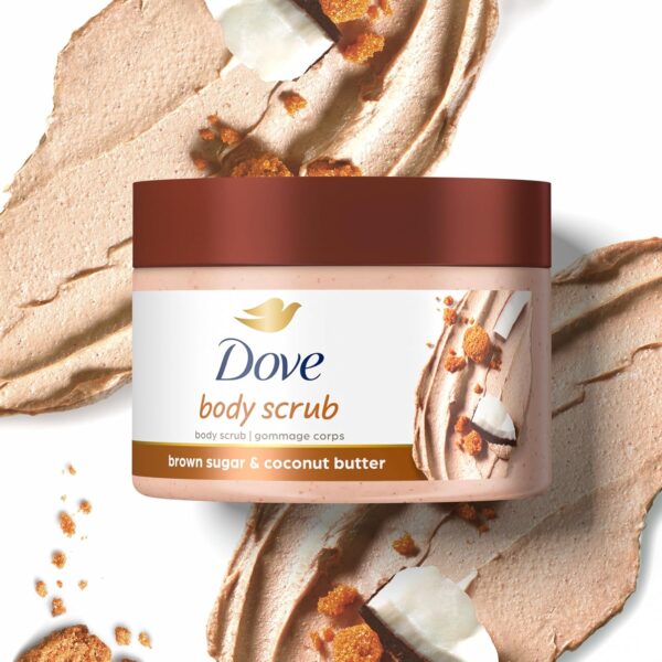 Dove Scrub Brown Sugar & Coconut Butter For Silky Smooth Skin Body Scrub Exfoliates & Restores Skin's Natural Nutrients 10.5 oz - Image 3