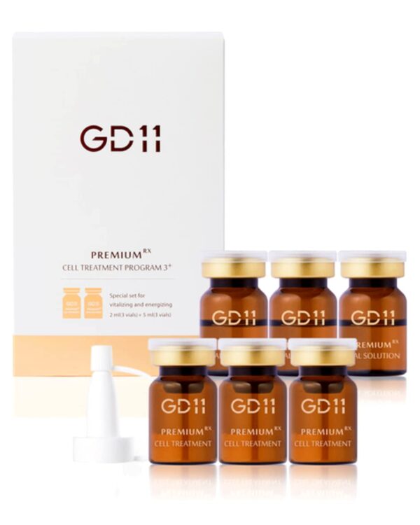 GD11 Premium Rx Cell Exosome Treatment | Premium Home Aesthetic Skin Care Set for Skin Regeneration Serum | Anti-Wrinkle and Anti-Aging Face Ampoule for Elasticity Care, 3 Pairs (0.1oz. + 0.2 fl.oz.)