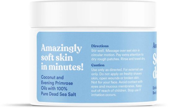 ASUTRA Dead Sea Salt Essential Oil Body Scrub Exfoliator (Revitalizing Coconut), 16 oz - Ultra Hydrating, Gentle, & Moisturizing - Coconut and Evening Primrose Oils - Image 2