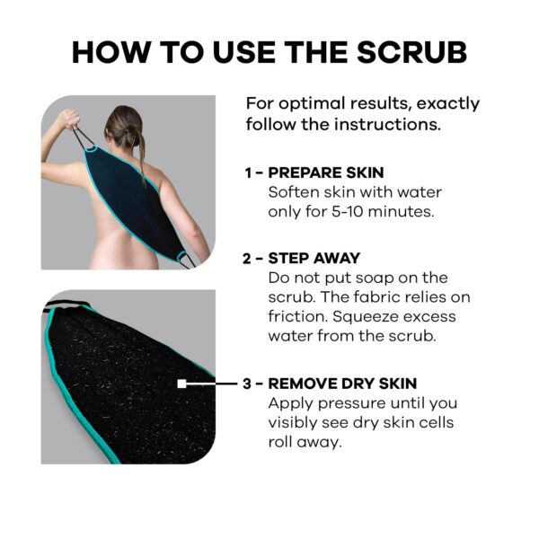 Dermasuri Deep Exfoliating Back Scrubber -Bath & Shower Back Scrub - Body Exfoliator Scrub Tool - Skin Care for Women & Men - Exfoliation Body Scrubber for Shower 27 Inches Long, 8 Inches Wide - Image 6