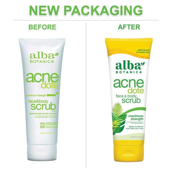 Alba Botanica ACNEdote Face & Body Scrub, 8 Ounces Tube (Pack of 4) - Image 3