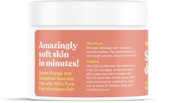 ASUTRA Dead Sea Salt Essential Oil Body Scrub Exfoliator (Vitamin C), 16 oz - Ultra Hydrating, Gentle, & Moisturizing - Coconut, Sweet Orange, Grapefruit, and Lemon Oils – Pink Himalayan Salt - Image 2