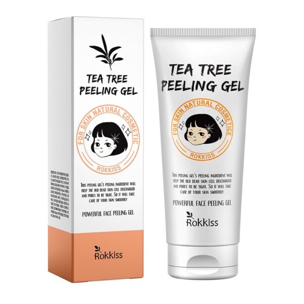 Tea Tree Peeling Gel (4.1fl oz) - Gentle Exfoliating Gel for Face & Body with Natural Cellulose, Remove Impurities for Smooth Skin, Korean Skin Care. Cica, Licorice & Aloe Vera Extracts.