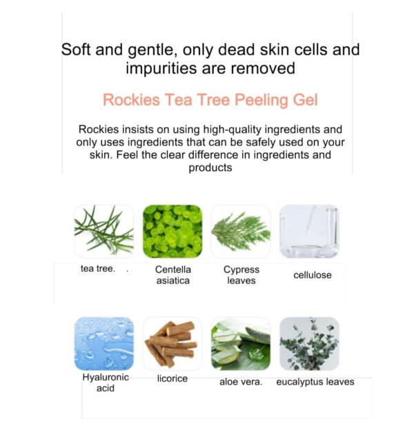 Tea Tree Peeling Gel (4.1fl oz) - Gentle Exfoliating Gel for Face & Body with Natural Cellulose, Remove Impurities for Smooth Skin, Korean Skin Care. Cica, Licorice & Aloe Vera Extracts. - Image 7