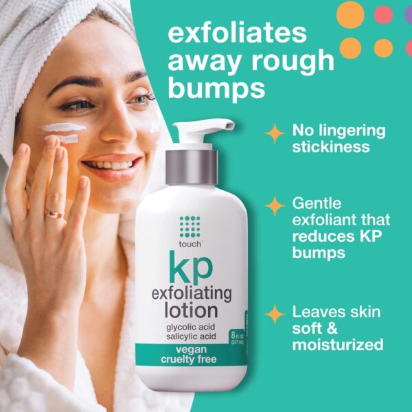 TOUCH Glycolic Acid Lotion for Keratosis Pilaris - KP Lotion Moisturizer - Glycolic Acid Body Lotion for AHA BHA Rough & Bumpy Skin- Keratosis Pilaris Exfoliating Lotion Gets Rid Of Redness - 8 Fl Oz - Image 4