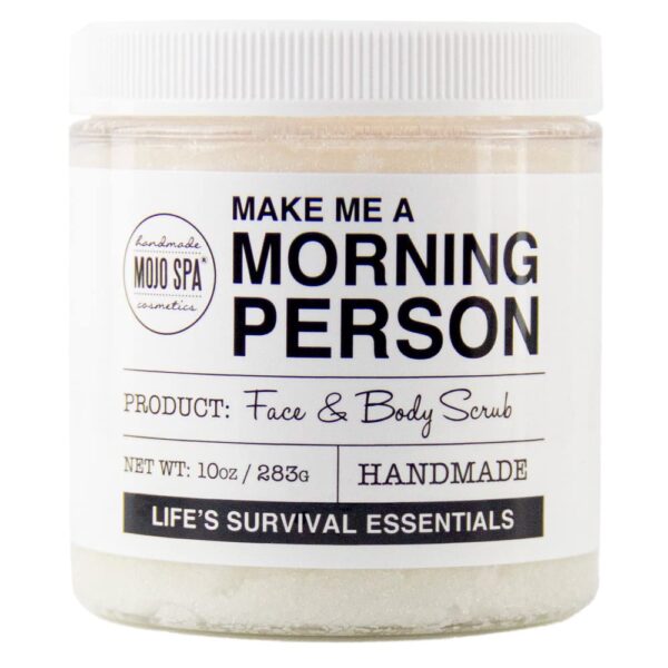 Mojo Spa Make Me a Morning Person Face and Body Scrub for Women and Men, Deep Moisturizing Facial and Full Exfoliating Skincare with Peppermint and Rosemary Scent, Sugar Based Exfoliator, 10 oz. - Image 3