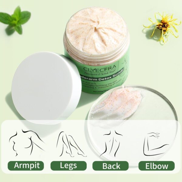 Peppermint Underarm Detox Scrub,Armpit Detox For Women,Body Scrub & Detox Cleanse,Body Exfoliator Scrub For Deeply Cleanses,Exfoliates,Moisturizes&Relieves Odor,for Armpits,Elbows,Knee & Whole Body - Image 5