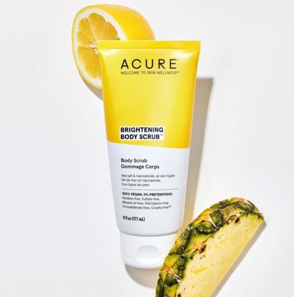 ACURE Brightening Body Scrub - Skin Renewal with Blend of Clay, Sea Salt & Niacinamide Extract - Rejuvenating Exfoliation for Soft, Refreshed Glowing Clear Skin - Suitable for All Skin Types - 6 Fl Oz - Image 2