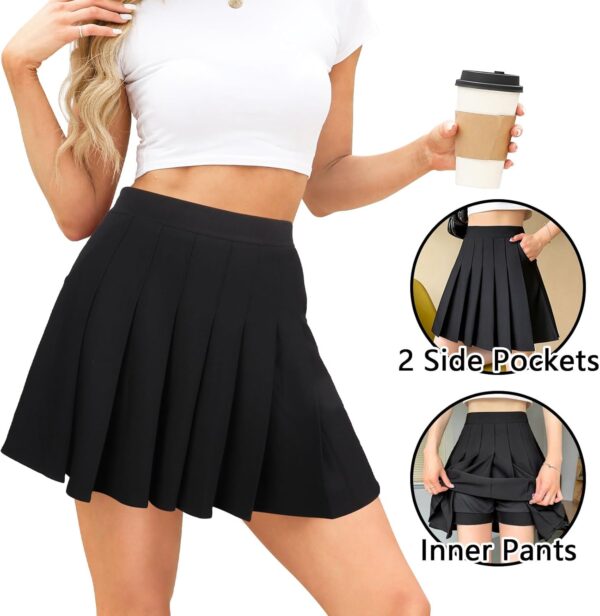 Women's High Waist Pleated Cosplay Cheer Skirt Mini School Tennis Skirts Thanksgiving Day Christmas Skirt - Image 2