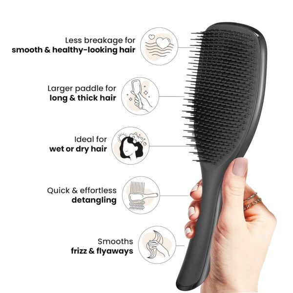 Tangle Teezer Large Ultimate Detangler Hairbrush for Wet & Dry Hair, Eliminates Knots & Reduces Breakage for Long, Thick, & Curly Hair Types, Black Gloss - Image 4