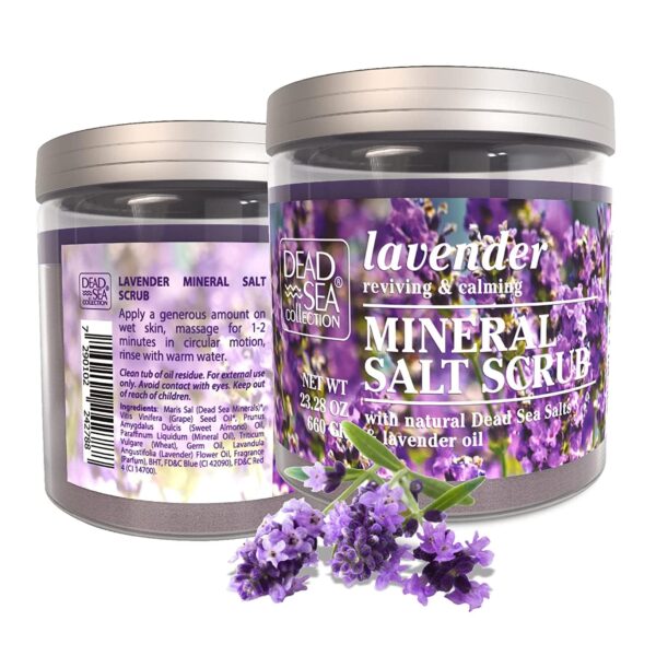 Dead Sea Collection Lavender Salt Body Scrub - Large 23.28 OZ - with Pure Oils and Dead Sea Minerals - Image 3