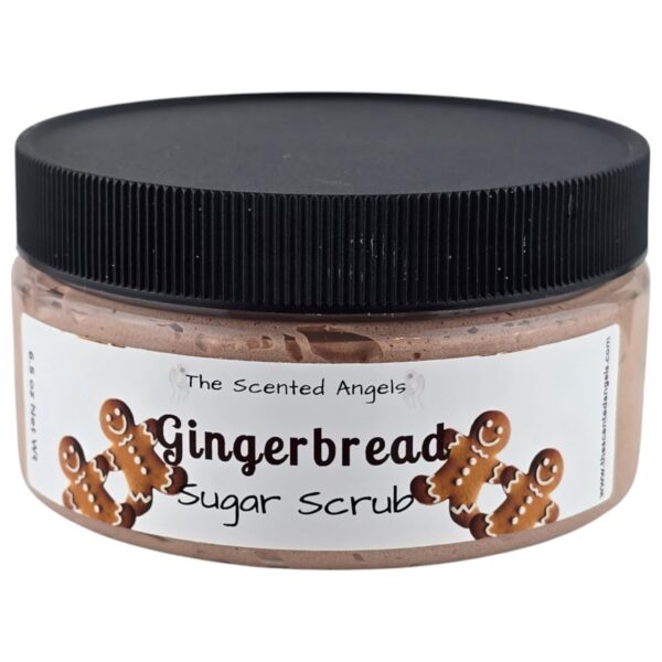 TSA Handmade Luxurious Holiday, Christmas Sugar Scrubs, Body Wash Exfoliator, Deep Clean, Spa, Skin Care, Dry Skin, Moisturizer, Scented, Women, Men, Gift, 6.5 oz Jar (Gingerbread)