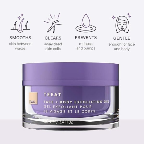 European Wax Center Exfoliating Face and Body Gel - Gommage Exfoliant Treatment with Natural Fruit Enzymes Clear Dead Skin Cells - Bump Free After Wax Skin Care for Clearer Complexion - Image 3