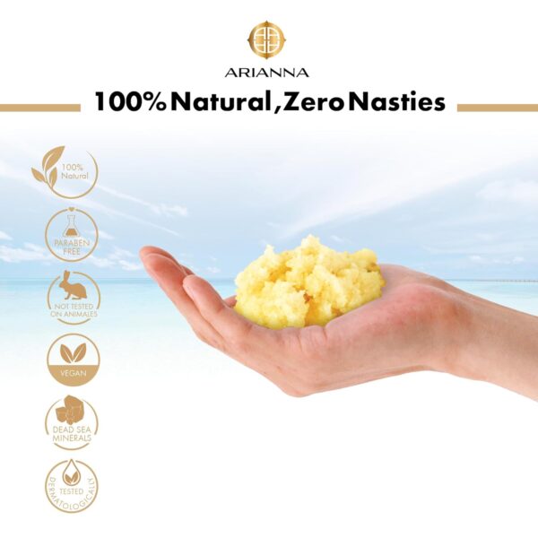 ARIANNA-SKINCARE Ultra Exfoliating Body Treatment Dead Sea Salt Body Scrub Natural Moisturizing and Exfoliating Scrub for Nourishing Essential Skin Care (Chamomile & Lavender) - Image 5