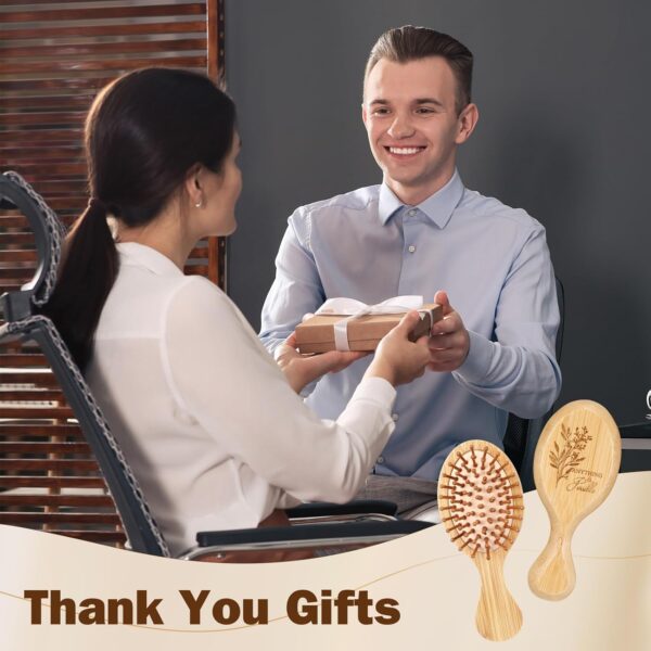 Nuogo 10 Pcs Inspirational Gift Mini Hair Brush for Women Men Aesthetic Gift Wooden Hairbrush Paddle Comb Brush for Curly or Long Hair Thank You Gifts for Team Coworker Teacher Nurse (Classic) - Image 7