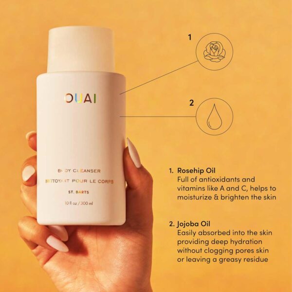 OUAI Body Cleanser, St. Barts - Foaming Body Wash with Jojoba Oil and Rosehip Oil to Hydrate, Nurture, Balance and Soften Skin - Paraben, Phthalate and Sulfate Free Skin Care Products - 10 Oz - Image 3