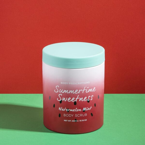 Body Prescriptions "Summertime Sweetness" Body Scrub, Exfoliating Body Wash, for Nourished and Ultra Smooth Skin, Cleanser Infused with Watermelon and Mint - Image 3