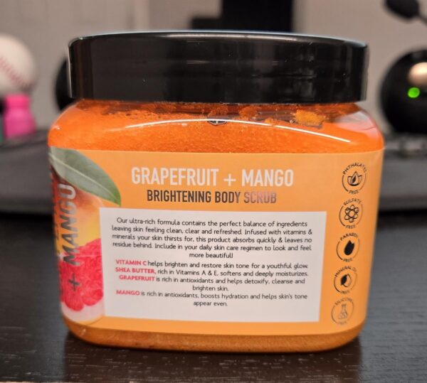 Grapefruit + Mango Brightening Body Scrub, 21 oz, Ultra Hydrating and Exfoliating Scrub for Nourishing Essential Body Care - Image 5