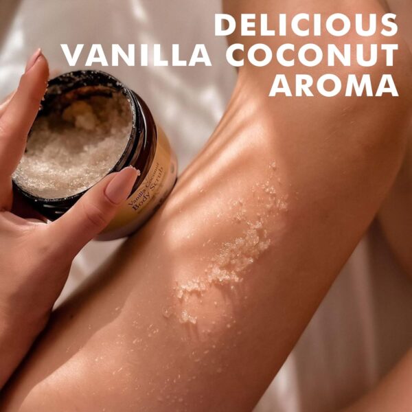 Organic Vanilla Coconut Sugar Scrub for Body Polish, Exfoliating Body Scrub Exfoliator & Foot Scrub, Body Exfoliator for Women Exfoliation, Sugar Scrubs for Women & Men - Image 8