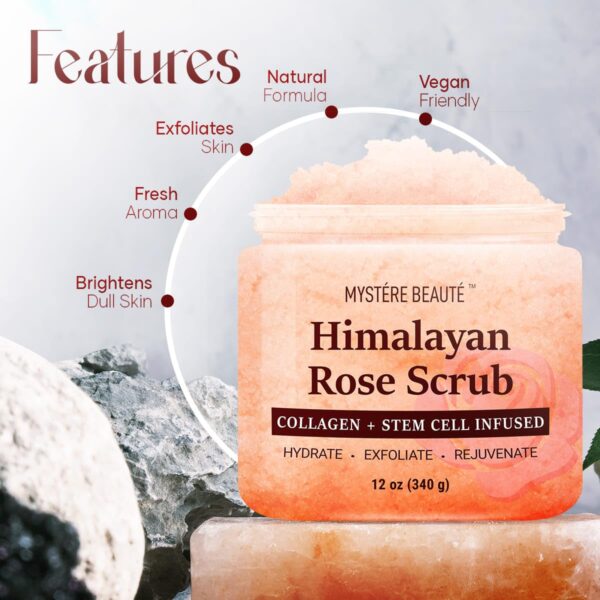 Himalayan Salt Body Scrub 12 oz each Twin Pack - with Collagen and Stem Cells - Exfoliating Salt Scrub for Cellulite - Deep Cleansing for Acne, Scars, Wrinkles - Moisturizes Skin - Image 4