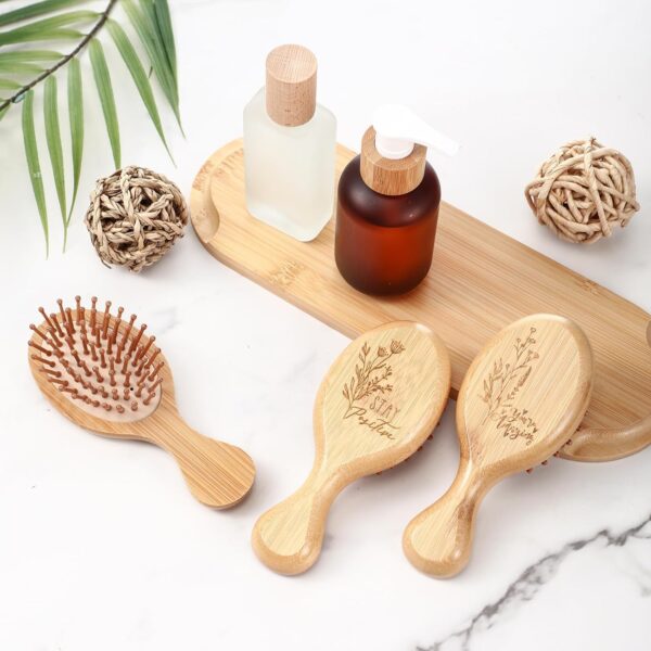 Nuogo 10 Pcs Inspirational Gift Mini Hair Brush for Women Men Aesthetic Gift Wooden Hairbrush Paddle Comb Brush for Curly or Long Hair Thank You Gifts for Team Coworker Teacher Nurse (Classic) - Image 4