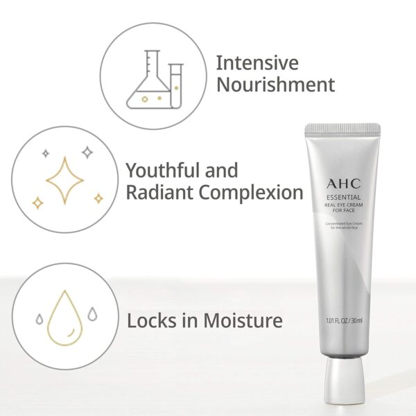 AHC Aesthetic Hydration Cosmetics Facial Moisturizer Essential Eye Cream for Face AntiAging Hydrating Korean Skincare OZ, 0.33 Ounce - Image 5