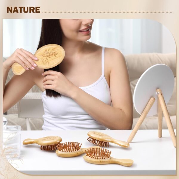 Nuogo 10 Pcs Inspirational Gift Mini Hair Brush for Women Men Aesthetic Gift Wooden Hairbrush Paddle Comb Brush for Curly or Long Hair Thank You Gifts for Team Coworker Teacher Nurse (Classic) - Image 6