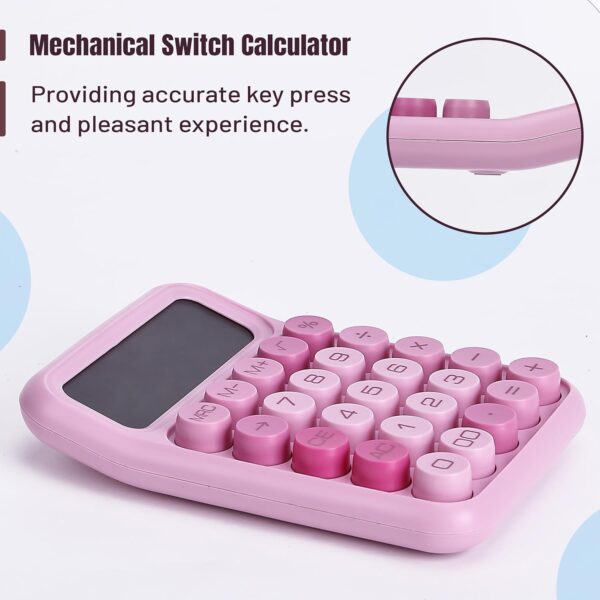 Mr. Pen- Mechanical Switch Calculator, 12 Digits, Large LCD Display, Pink Calculator Big Buttons, Mechanical Calculator, Calculators Desktop Calculator, Cute Calculator, Aesthetic Calculator Pink - Image 3