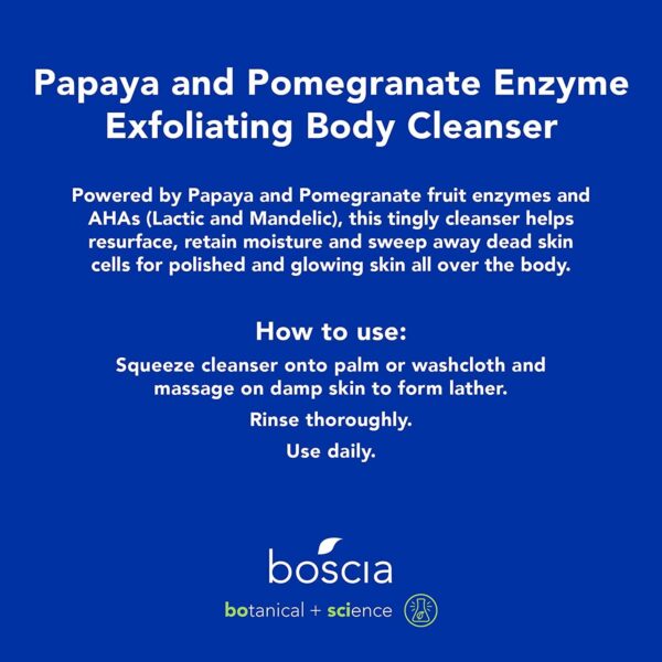 boscia Papaya & Pomegranate Enzyme Exfoliating Body Cleanser - Vegan, Cruelty-Free, Natural & Clean Skin Care - Body Cleanser Gel - For All Skin Types - 8.4 oz - Image 2