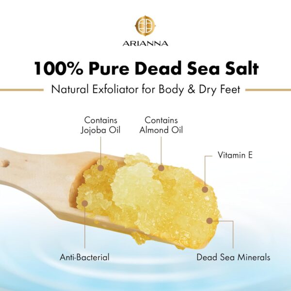 ARIANNA-SKINCARE Ultra Exfoliating Body Treatment Dead Sea Salt Body Scrub Natural Moisturizing and Exfoliating Scrub for Nourishing Essential Skin Care (Chamomile & Lavender) - Image 3