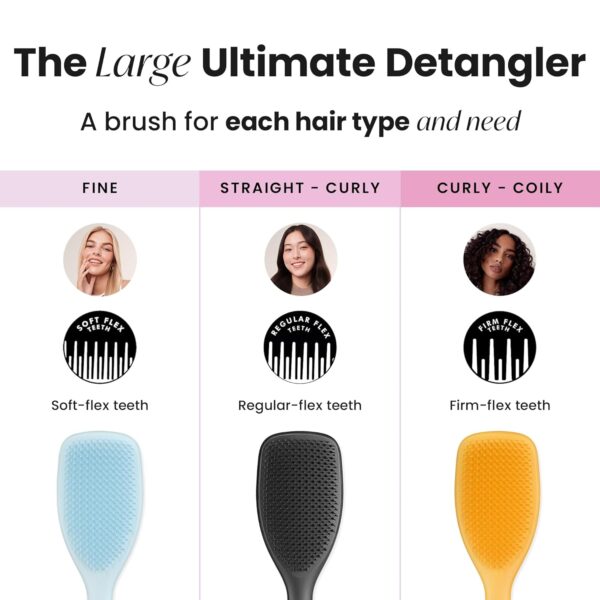 Tangle Teezer Large Ultimate Detangler Hairbrush for Wet & Dry Hair, Eliminates Knots & Reduces Breakage for Long, Thick, & Curly Hair Types, Black Gloss - Image 8