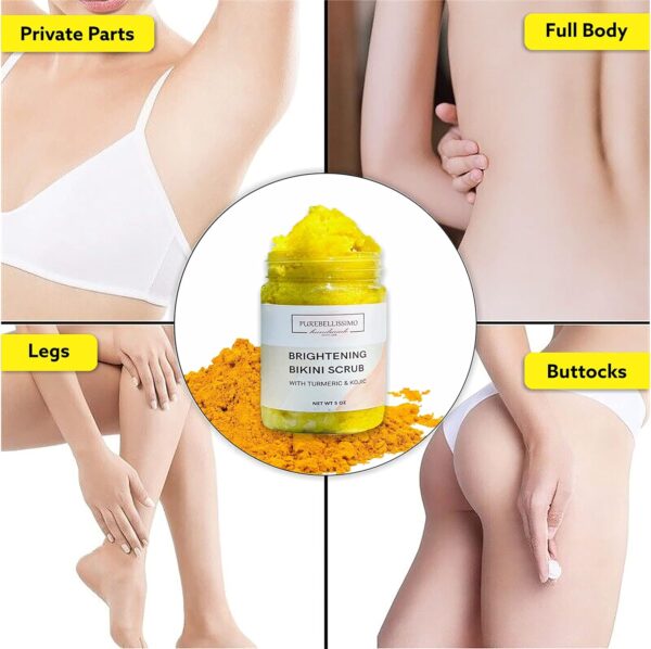 Brightening Bikini Scrub For Body Care, Intimate Exfoliating Body Scrub For Dark Spots, Ingrown Hair Treatment For Bikini Area Bump Eraser, Bikini Area Exfoliator for Women - Image 3